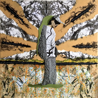 Collages intitulée "L'arbre qui cache l…" par Corinne Of The Wood, Œuvre d'art originale