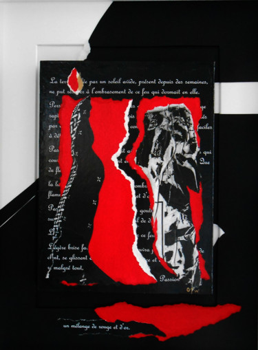 Collages intitolato "Passion aimant" da Corinne Of The Wood, Opera d'arte originale