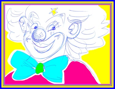Dessin intitulée "Clown" par Corinne'S Artcolorsimages, Œuvre d'art originale, Stylo à bille