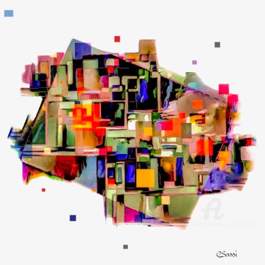 Grafika cyfrowa / sztuka generowana cyfrowo zatytułowany „ABSTRAIT 40” autorstwa Corinne Sassi (Cjr sassi), Oryginalna praca…