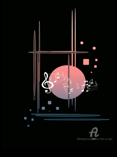 Grafika cyfrowa / sztuka generowana cyfrowo zatytułowany „Poème musical en pe…” autorstwa Corinne Sassi (Cjr sassi), Orygina…