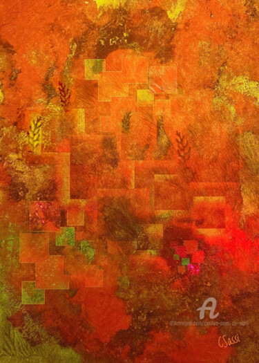 Artes digitais intitulada "Paysage d’automne" por Corinne Sassi (Cjr sassi), Obras de arte originais, Trabalho Digital 2D