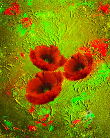 Photography titled "Empreinte vegetale" by Corinne Sassi (Cjr sassi), Original Artwork, Digital Painting