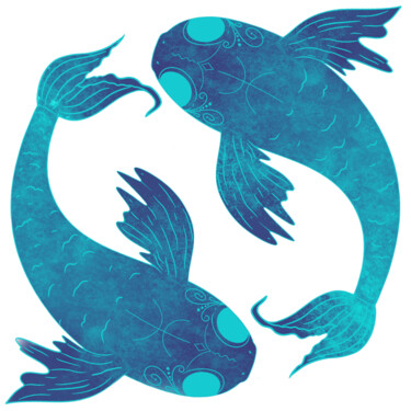 Цифровое искусство под названием "Pisces Fish Zodiac" - Corinne Thompson, Подлинное произведение искусства, 2D Цифровая Рабо…