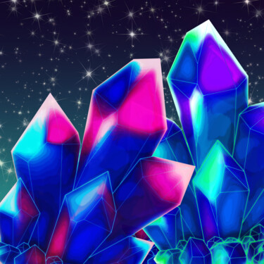 Arte digitale intitolato "Magic Crystals" da Corinne Thompson, Opera d'arte originale, Pittura digitale