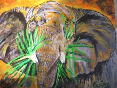Peinture intitulée "elephant" par Coco, Œuvre d'art originale