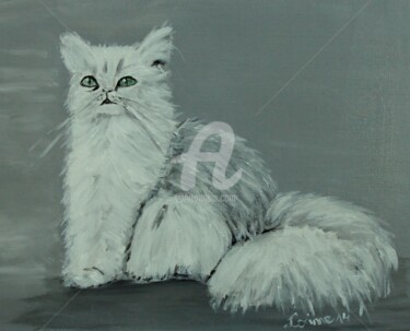 Peinture intitulée "chat chinchilla per…" par Coco, Œuvre d'art originale, Acrylique
