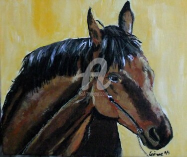 Peinture intitulée "cheval" par Coco, Œuvre d'art originale, Acrylique