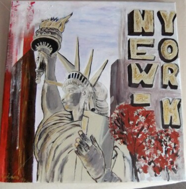 Painting titled "New-York" by Coco, Original Artwork, Acrylic