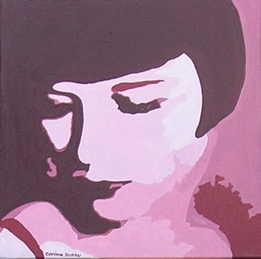 Peinture intitulée "Louise Brooks" par Corinne Duran, Œuvre d'art originale, Huile