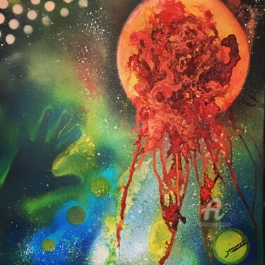 Pintura titulada "La vengeance du sol…" por Corinne Hivert, Obra de arte original, Pintura al aerosol