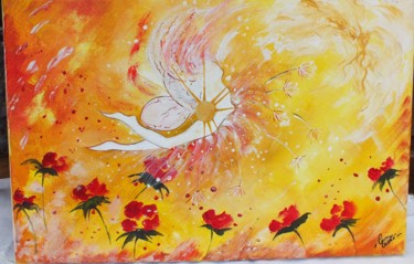 Painting titled "solaire" by Corinne Lasséré, Original Artwork, Acrylic