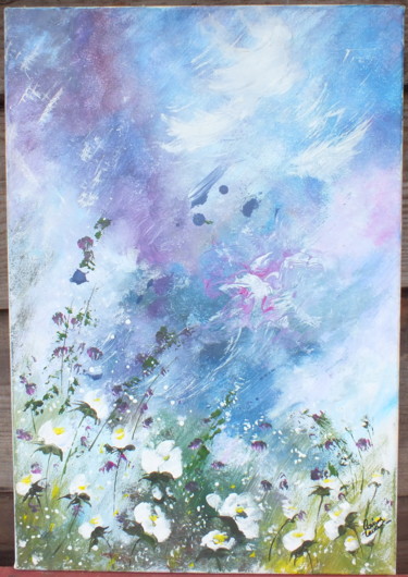 Painting titled "fée cachée" by Corinne Lasséré, Original Artwork, Acrylic