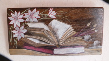 Peinture intitulée "livres, peinture su…" par Corinne Lasséré, Œuvre d'art originale, Gouache