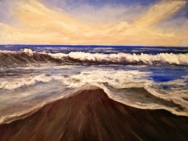 Peinture intitulée "plage" par Corinne Le Floch, Œuvre d'art originale, Acrylique