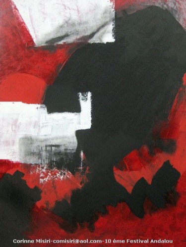 Peinture intitulée "Abstrait Flamenco 2" par Corinne Misiri, Œuvre d'art originale