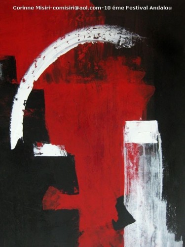 Peinture intitulée "Abstrait Flamenco 4" par Corinne Misiri, Œuvre d'art originale