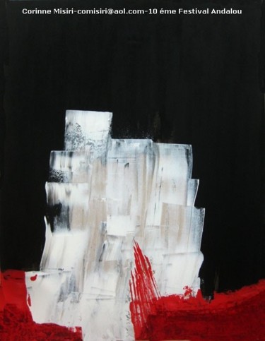 Peinture intitulée "Abstrait Flamenco 5" par Corinne Misiri, Œuvre d'art originale