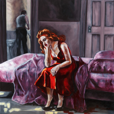 Pintura titulada ""Les draps de soi"" por Corinne Saboureux, Obra de arte original, Oleo Montado en Bastidor de camilla de m…