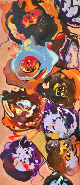 Peinture intitulée ""A Foison"" par Corinne Saboureux, Œuvre d'art originale, Acrylique Monté sur Châssis en bois