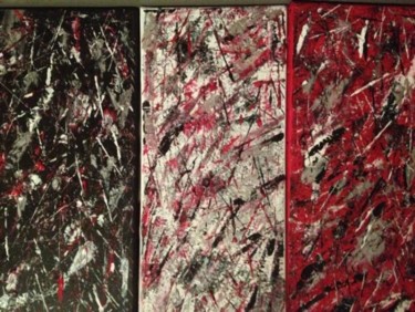 Peinture intitulée "en rouge et noir" par Garance, Œuvre d'art originale, Huile