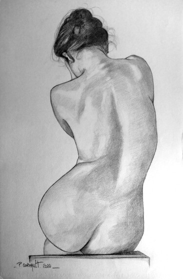 Drawing titled "Nicole Vaunt" by Philippe Cormault, Original Artwork, Graphite