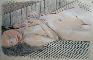Σχέδιο με τίτλο "Mitsu Dan 2" από Philippe Cormault, Αυθεντικά έργα τέχνης, Μολύβι