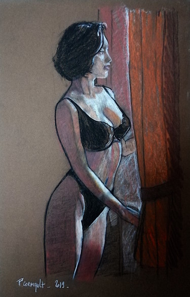 Dessin intitulée "Mariko Marimoto" par Philippe Cormault, Œuvre d'art originale, Crayon