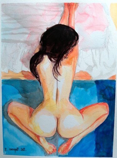 Painting titled "Kyungin" by Philippe Cormault, Original Artwork, Watercolor