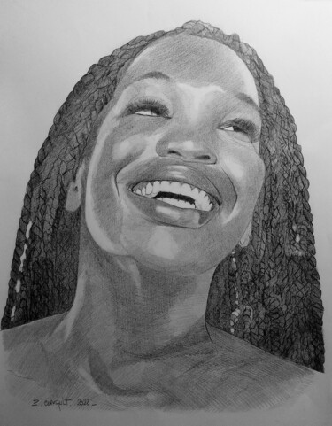 Drawing titled "Dora Owusu" by Philippe Cormault, Original Artwork, Graphite