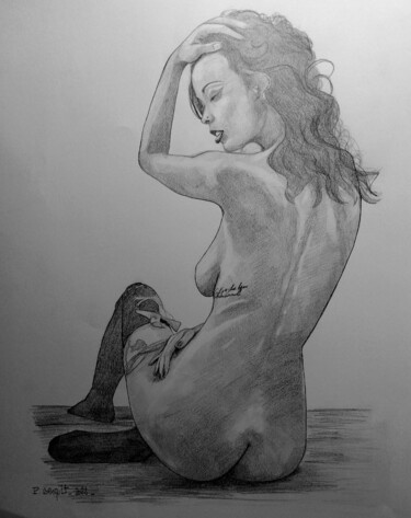Drawing titled "Audalove" by Philippe Cormault, Original Artwork, Graphite