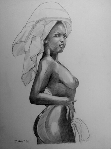 Drawing titled "Meavenly" by Philippe Cormault, Original Artwork, Graphite