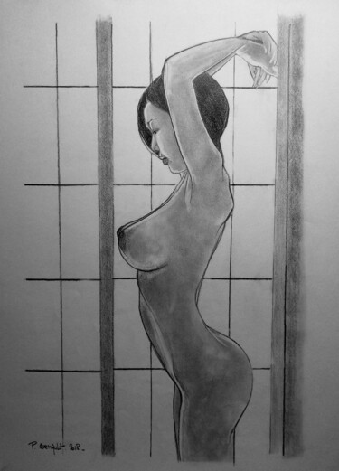 Drawing titled "Tinami" by Philippe Cormault, Original Artwork, Graphite