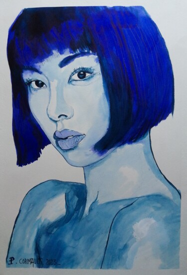 Drawing titled "Masumi" by Philippe Cormault, Original Artwork, Ink
