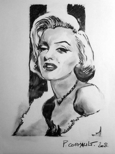 Drawing titled "Marilyn Monroe" by Philippe Cormault, Original Artwork, Other
