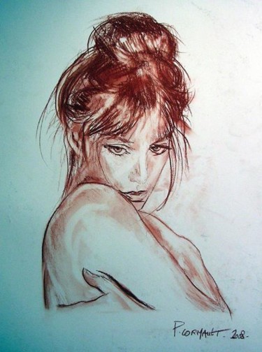 Drawing titled "Jane Birkin" by Philippe Cormault, Original Artwork, Pencil