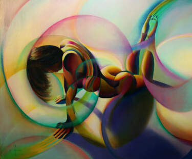 Pintura titulada "Roundism - 02-12-14" por Corné Akkers, Obra de arte original, Oleo