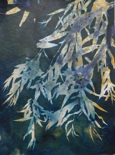 Printmaking titled "30 x 40_VEGETAL 8" by Cornelia Tersanszki, Original Artwork, Light Painting Mounted on Cardboard