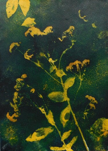 Printmaking titled "21 x 30_VEGETAL 9" by Cornelia Tersanszki, Original Artwork, Light Painting Mounted on Cardboard