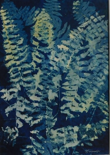 Printmaking titled "21 x 30_VEGETAL 51" by Cornelia Tersanszki, Original Artwork, Light Painting Mounted on Cardboard