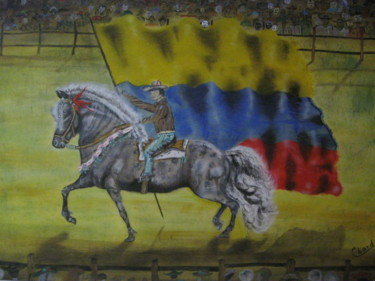 Pintura titulada "Inaugurando pista d…" por Cornelioborda, Obra de arte original, Oleo