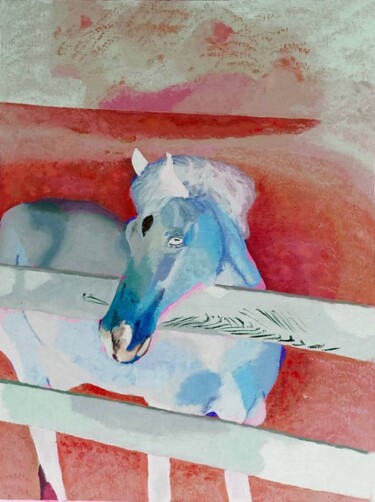 Pintura intitulada "Pferd" por Cornelius Mugabi, Obras de arte originais, Óleo