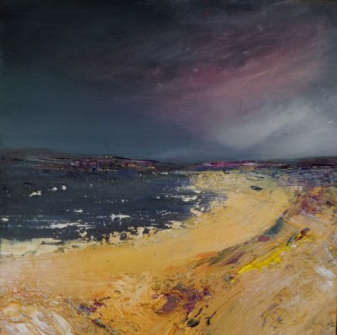 Pintura intitulada "Sur la plage..." por Charles Cornil, Obras de arte originais, Óleo