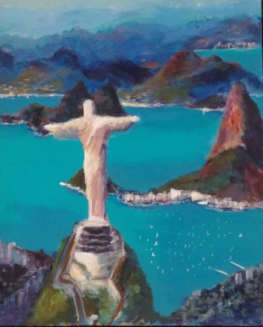 Peinture intitulée "Corcovado" par Charles Cornil, Œuvre d'art originale, Acrylique