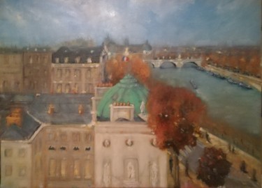 Peinture intitulée "Orsay par la fenêtre" par Charles Cornil, Œuvre d'art originale, Huile