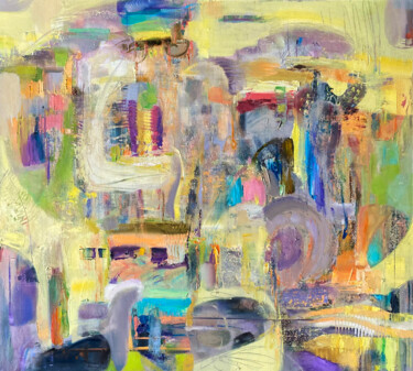 Schilderij getiteld "Urban rhythms" door Vitalie Coroban, Origineel Kunstwerk, Olie