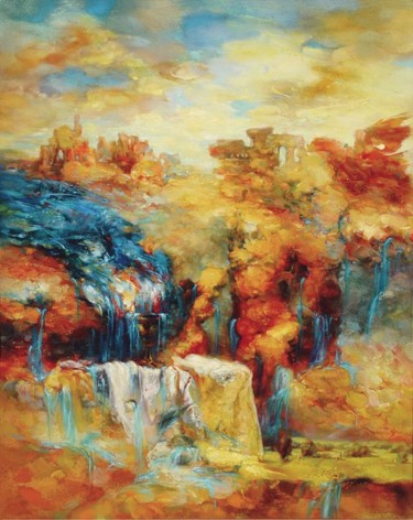 Painting titled "Landscape" by Vitalie Coroban, Original Artwork