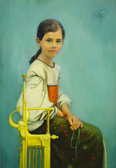 Painting titled "Olga" by Vitalie Coroban, Original Artwork