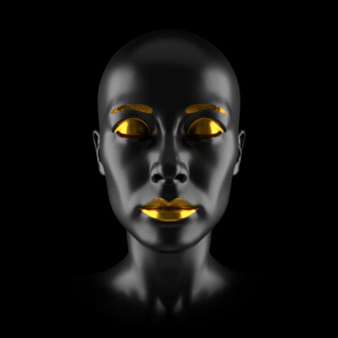 Digitale Kunst mit dem Titel "Pureté noire" von Gilles Corona, Original-Kunstwerk, 3D Modellierung