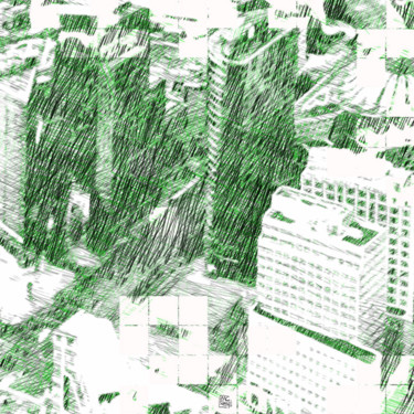 Digital Arts titled "Berlin 309 m green-…" by Massimo Corona, Original Artwork, Digital Painting